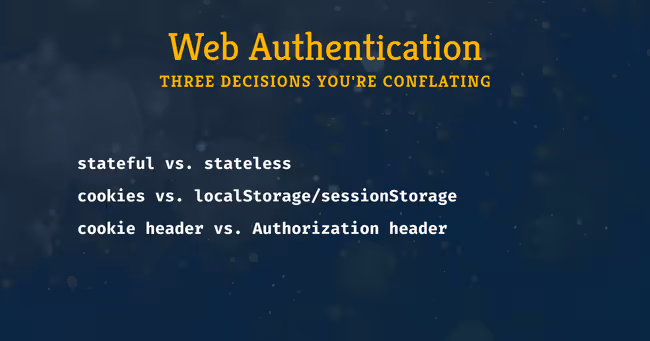 Web Authentication: Three Decisions You're Conflating