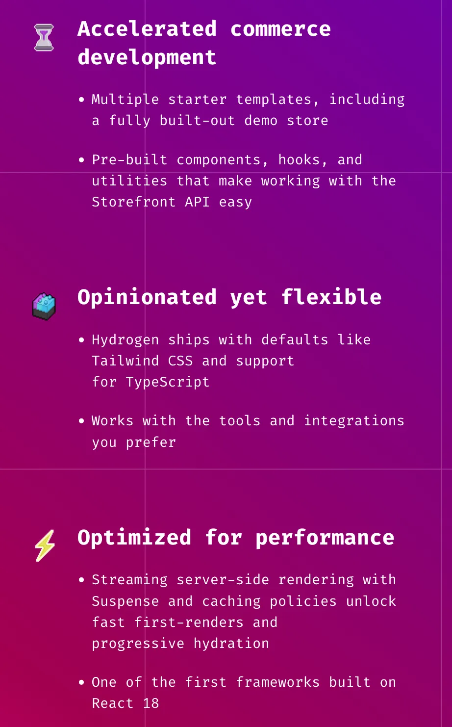 Hydrogen features